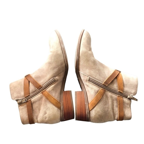 Lauren Ralph Lauren Mehira Leather Suede Booties Sz. 7.5 Tan Brown Equestrian - Picture 3 of 7